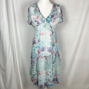 Sundance Light Blue Floral Silk Sundress